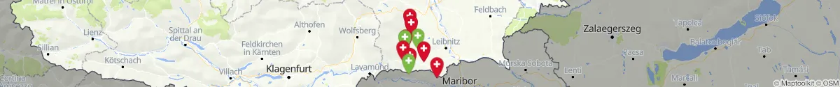 Kartenansicht für Apotheken-Notdienste in der Nähe von Bad Schwanberg (Deutschlandsberg, Steiermark)